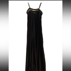 vintage Vanity Fair collectibles maxi silky black nightgown slip with lace trim